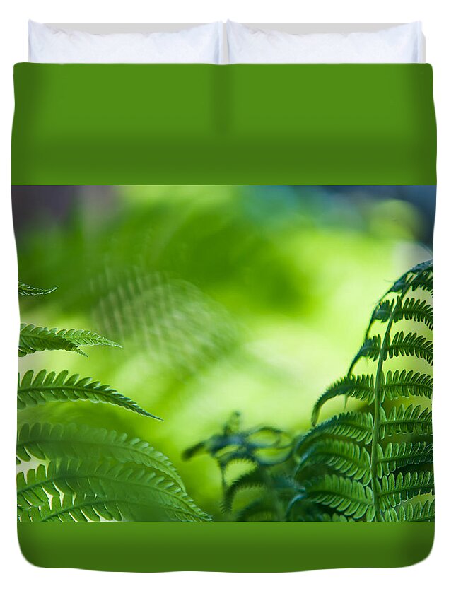 Jenny Rainbow Fine Art Photography Duvet Cover featuring the photograph Fern Leaves. Healing Art by Jenny Rainbow