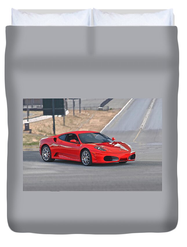 Auto Duvet Cover featuring the photograph Ferrari F430 by Dave Koontz