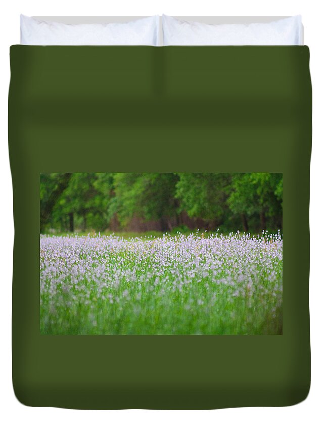 Flowers Duvet Cover featuring the photograph Field of flowers by Jessica Brown