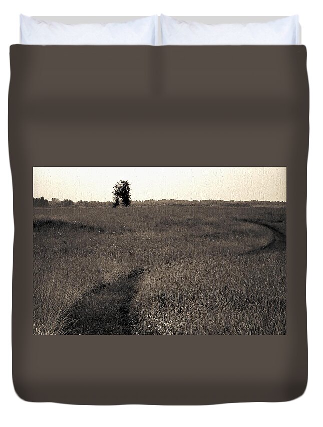 Agriculture Duvet Cover featuring the photograph Field ways by Yevgeni Kacnelson