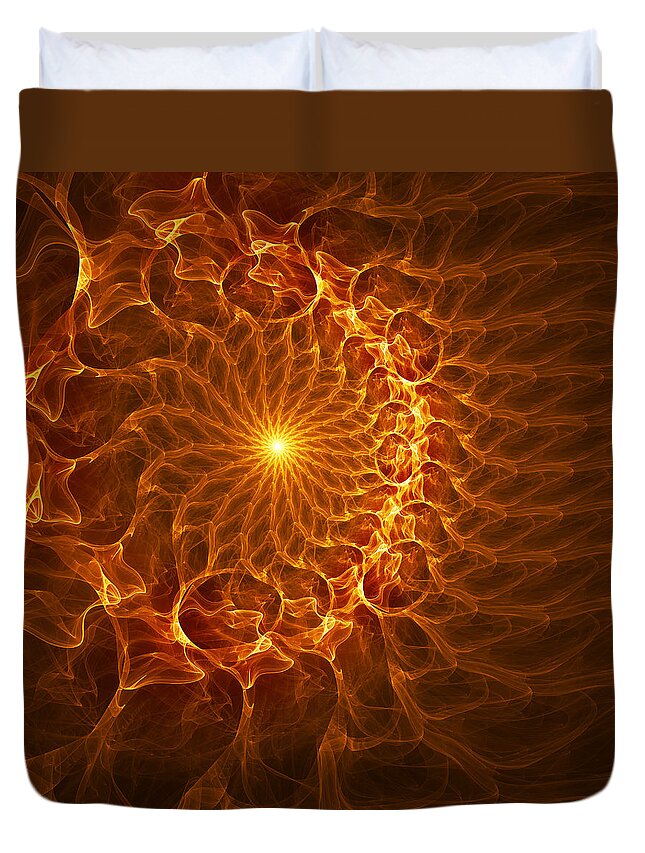 Digital Art Duvet Cover featuring the digital art Fiery by Gabiw Art