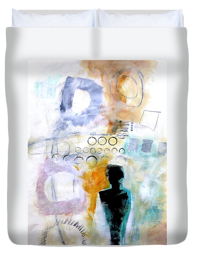 Keywords: Abstract Duvet Cover featuring the painting Figure 1 by Jane Davies