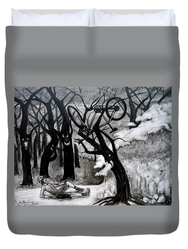 Bike Duvet Cover featuring the painting Finally got you one Carl by Jason Reinhardt