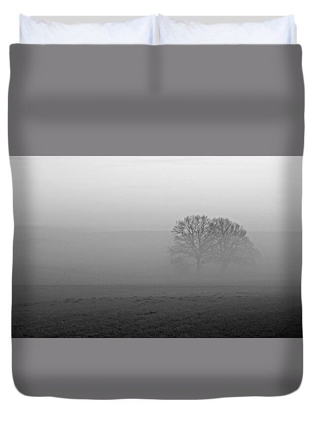 Fog Duvet Cover featuring the photograph Finding our Way by Miguel Winterpacht