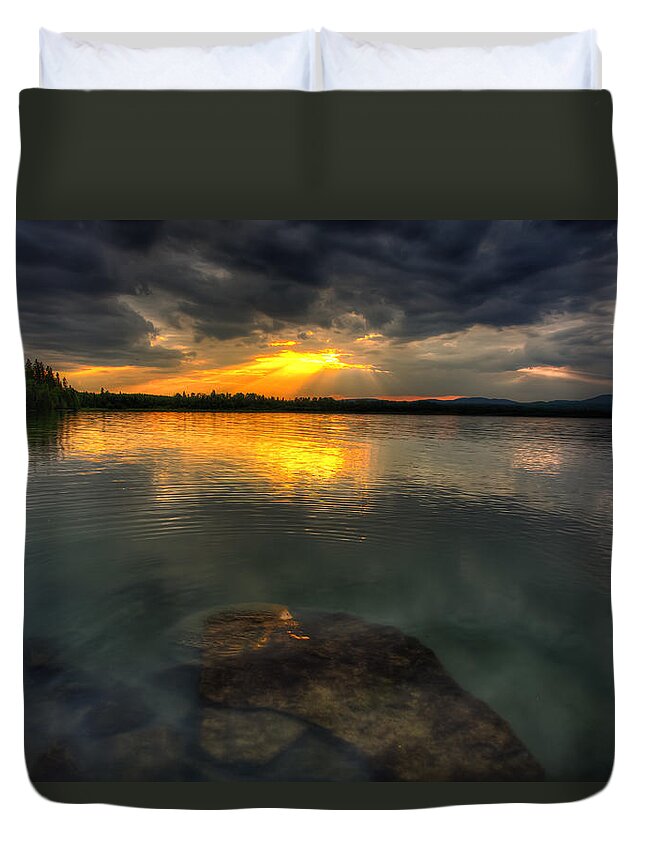 Bay Duvet Cover featuring the photograph Fingers of God by Jakub Sisak