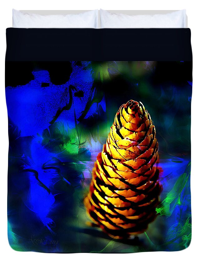 Fir Cone Duvet Cover featuring the photograph Fir Cone by Nick Kloepping