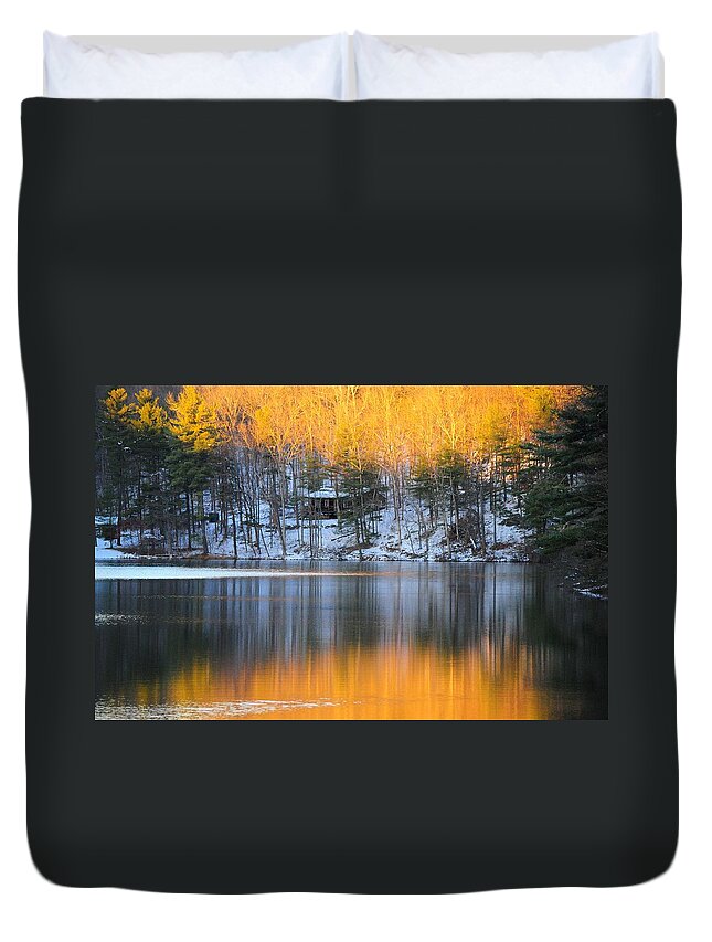 Landscape Duvet Cover featuring the photograph Fire and Ice by Jack Harries