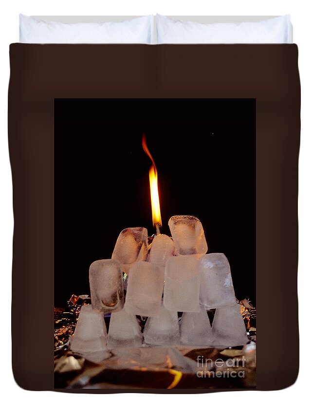 Ice Duvet Cover featuring the photograph Fire and Ice by Sharon Elliott