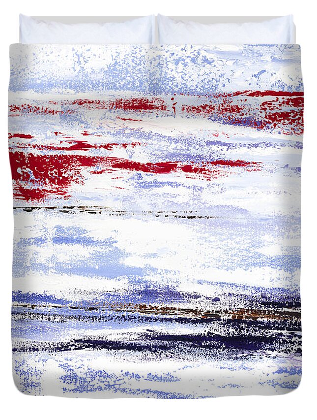 Abstract Duvet Cover featuring the painting I C Red by Tamara Nelson