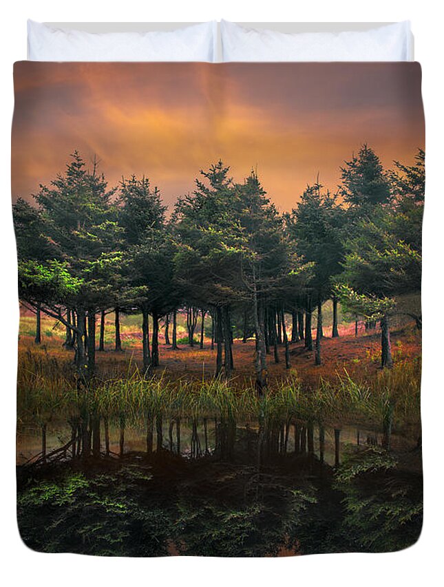 Appalachia Duvet Cover featuring the photograph Fire by Debra and Dave Vanderlaan