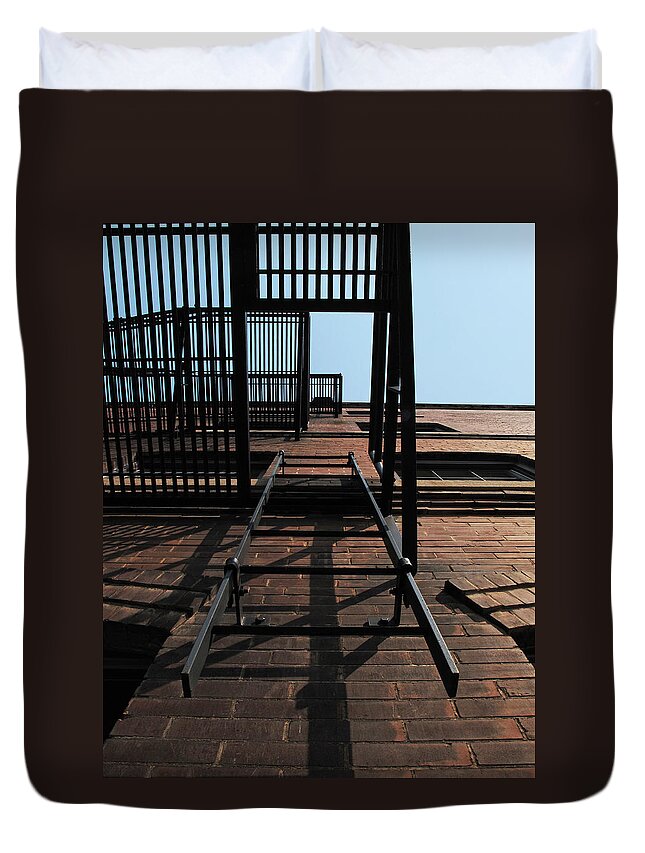 Fire Escape Duvet Cover featuring the photograph Fire Escape by Don Spenner
