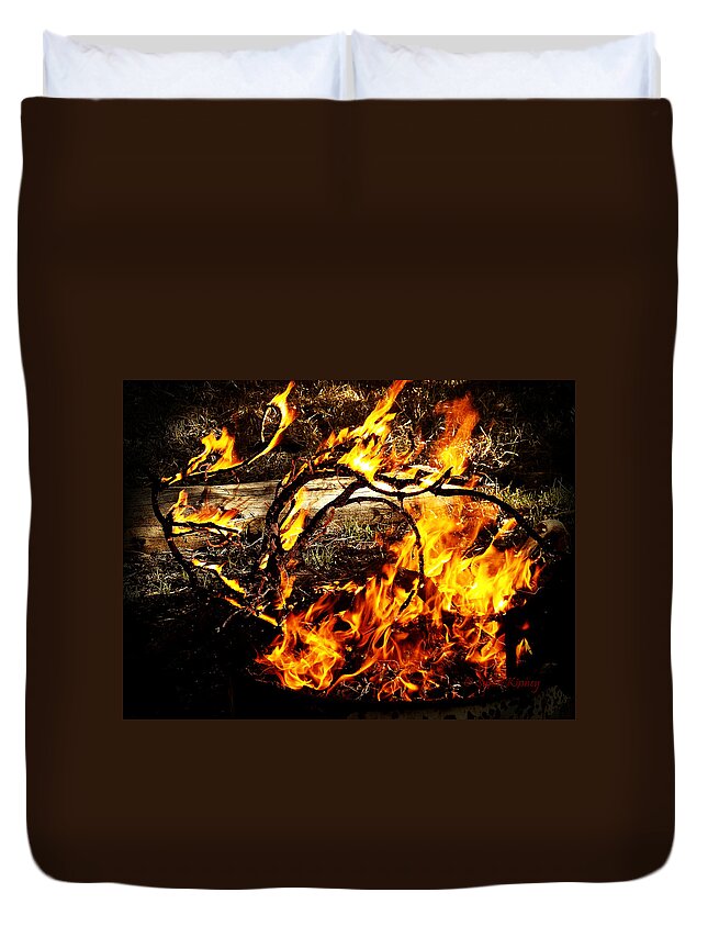 Fire Duvet Cover featuring the photograph Fire Fairies by Susan Kinney
