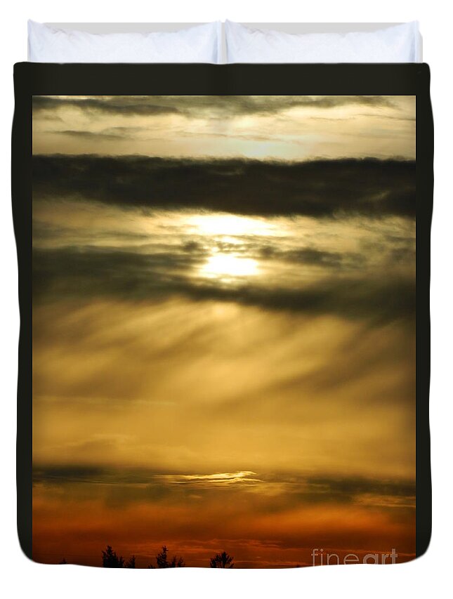 Fire Duvet Cover featuring the photograph Fire Sunset 1 by Gallery Of Hope 
