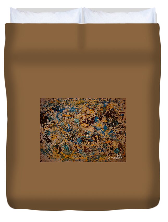 Time Duvet Cover featuring the painting Fire Work by Fereshteh Stoecklein