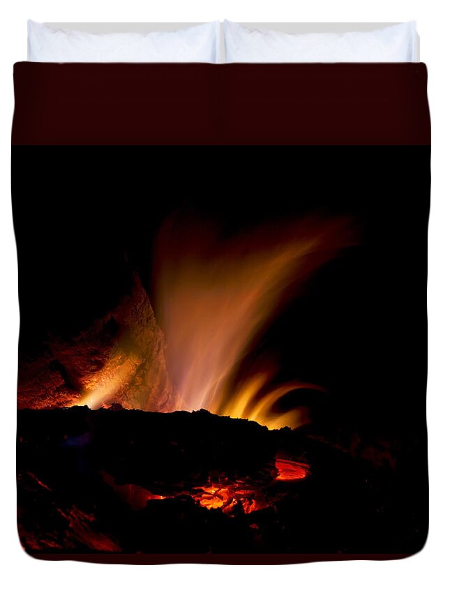 Fire Duvet Cover featuring the photograph Fireside by Mark McKinney