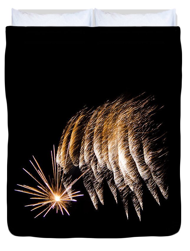 Fireworks Duvet Cover featuring the photograph Fireworks 1 by Susan McMenamin