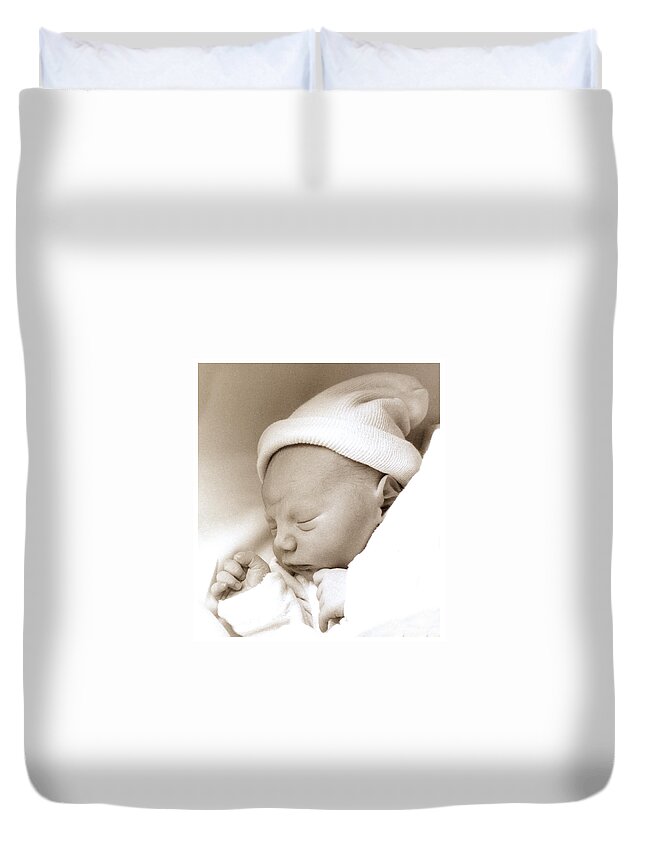 First Nap Duvet Cover featuring the photograph First Nap by Weston Westmoreland