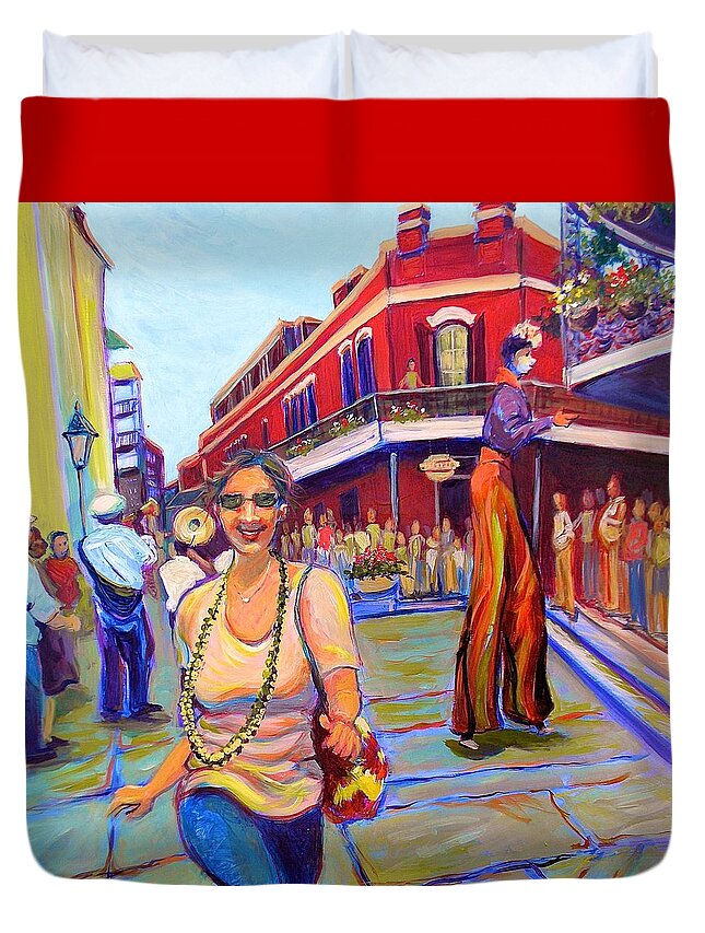 New Orleans Duvet Cover featuring the painting First Trip To New Orleans by Jeanette Jarmon