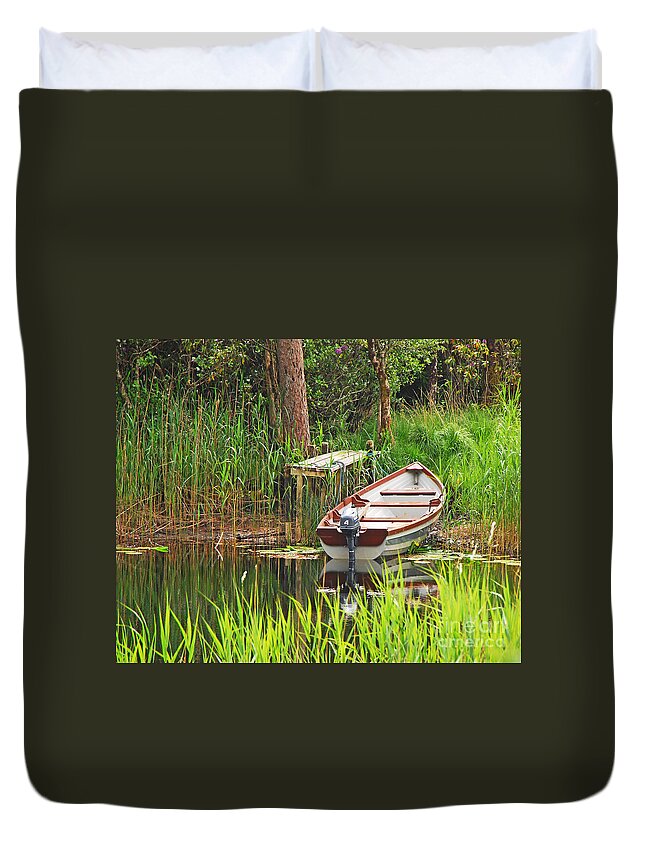 Boat Duvet Cover featuring the photograph Fishing Boat by Mary Carol Story
