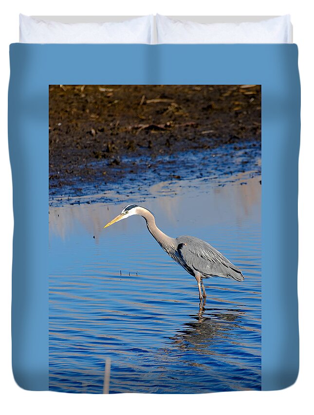 Edited Duvet Cover featuring the photograph Fishing by Gary Wightman