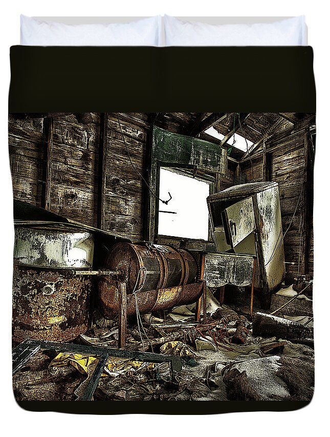 Architecture Duvet Cover featuring the photograph Fishing Shack posterized by Jakub Sisak