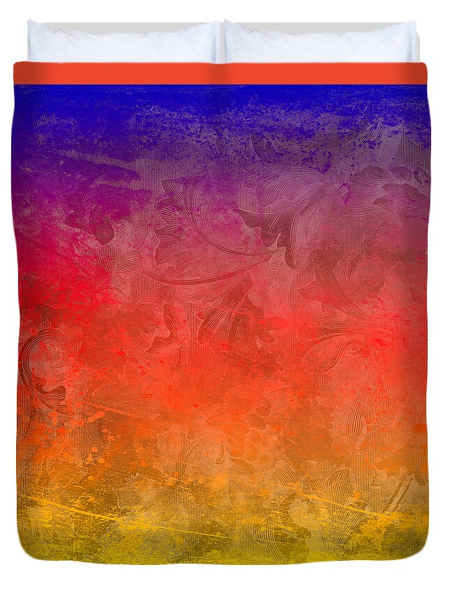 Abstract Duvet Cover featuring the digital art Flame by Peter Tellone