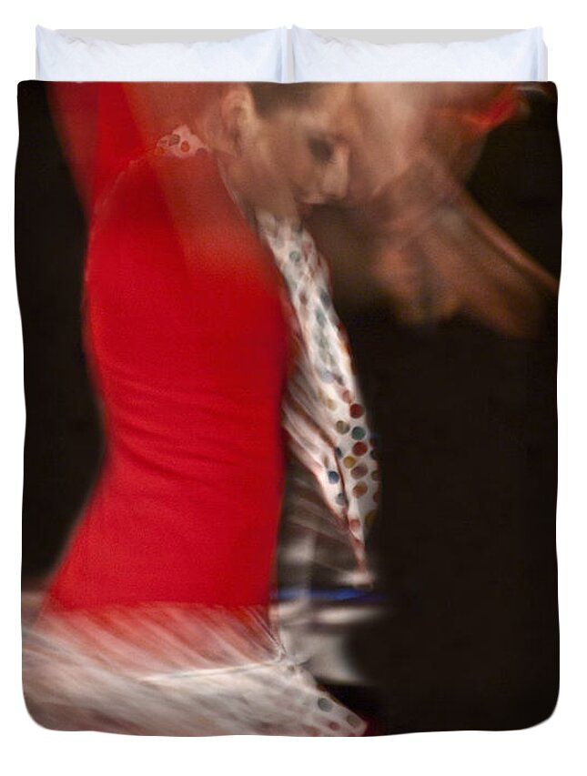 Abanicos Duvet Cover featuring the photograph Flamenco Series 3 by Catherine Sobredo