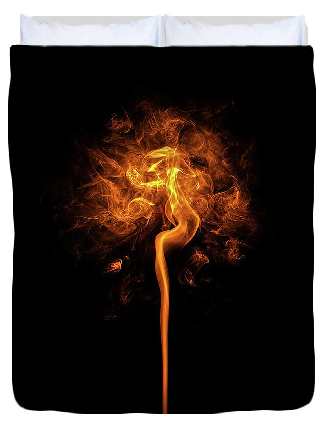 Inferno Duvet Cover featuring the photograph Flames by Dem10