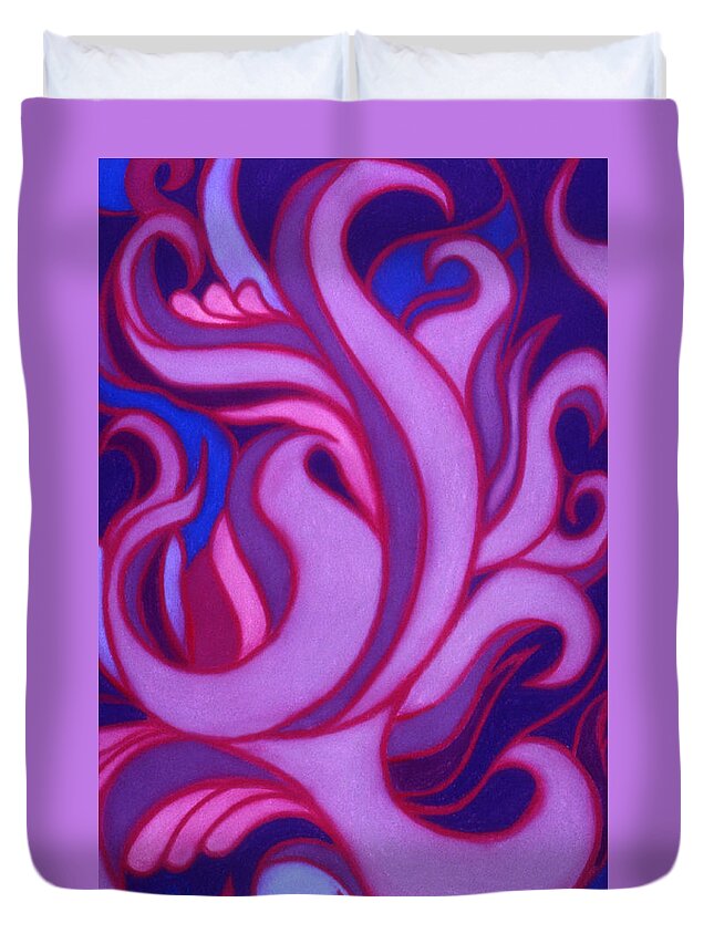 Flames Duvet Cover featuring the pastel Flames by Susan Will