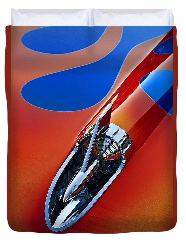 Transportation Duvet Cover featuring the photograph Flamin' '57 by Dennis Hedberg