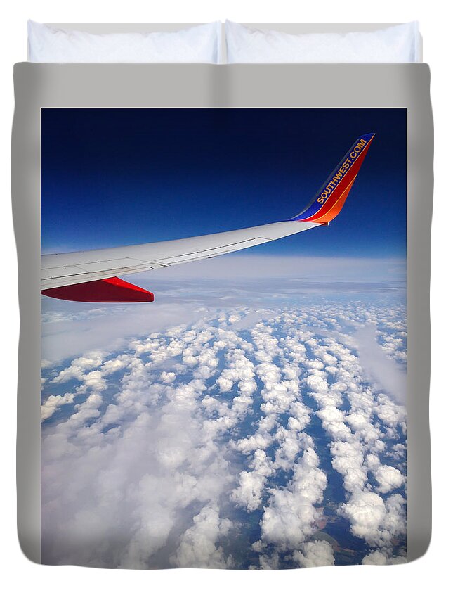 Flight Duvet Cover featuring the photograph Flight Home by Debra Martz
