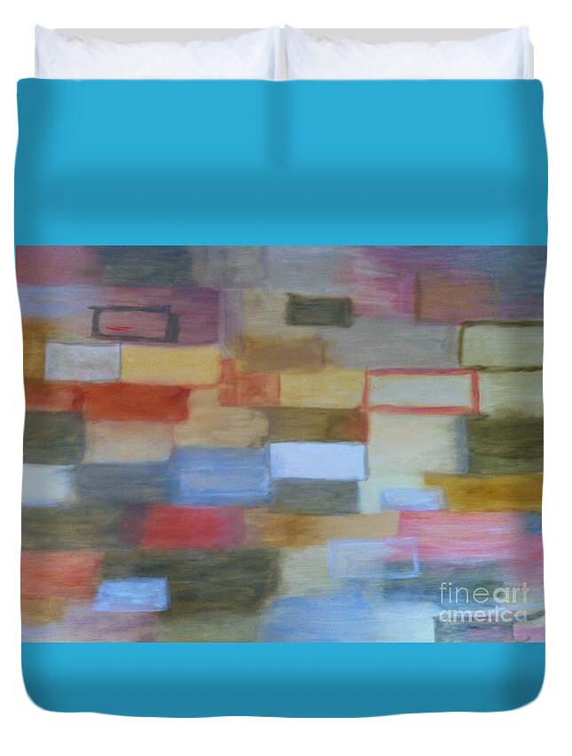 Abstract Duvet Cover featuring the painting Float by Kate Conaboy