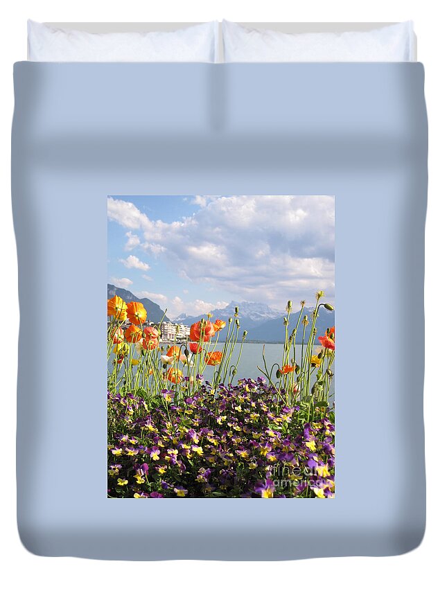 Alps Duvet Cover featuring the photograph Floral Coast 3 by Amanda Mohler