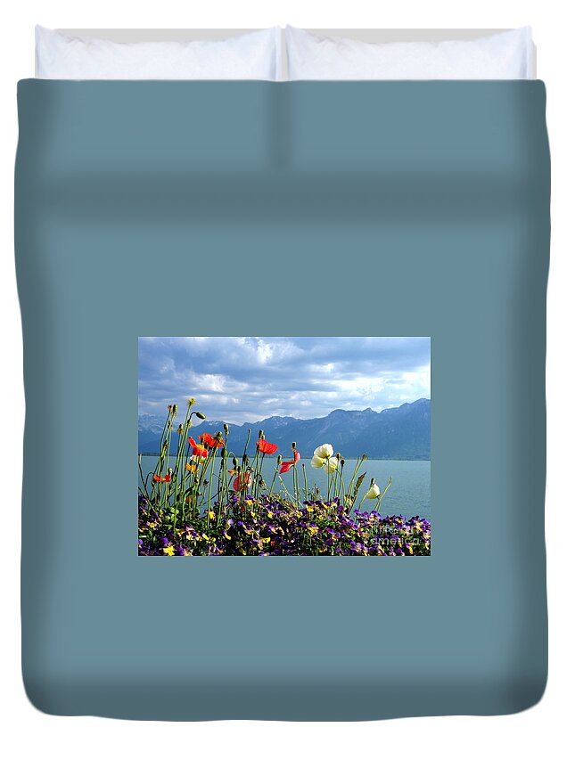 Alps Duvet Cover featuring the photograph Floral Coast by Amanda Mohler