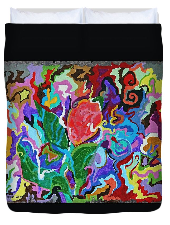 Water Color Painting Duvet Cover featuring the painting Floral Explosion by Catherine Melvin