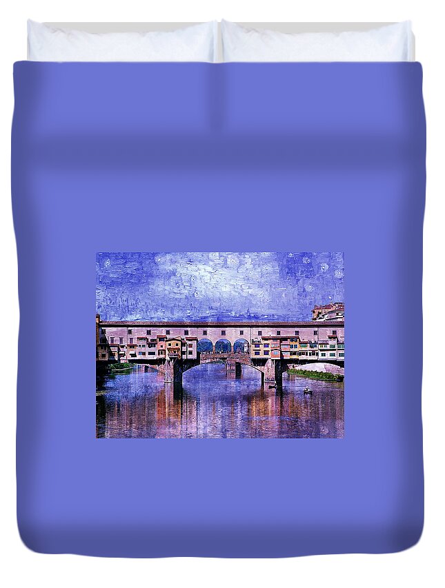 Florence Duvet Cover featuring the photograph Florence Italy by Kathy Churchman