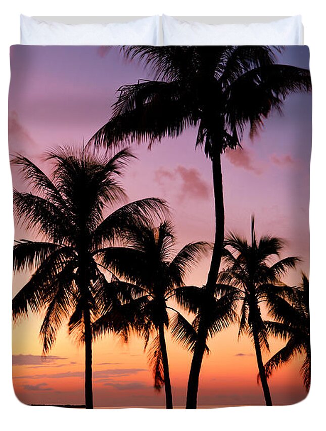 Sunset Duvet Cover featuring the photograph Florida Breeze by Chad Dutson