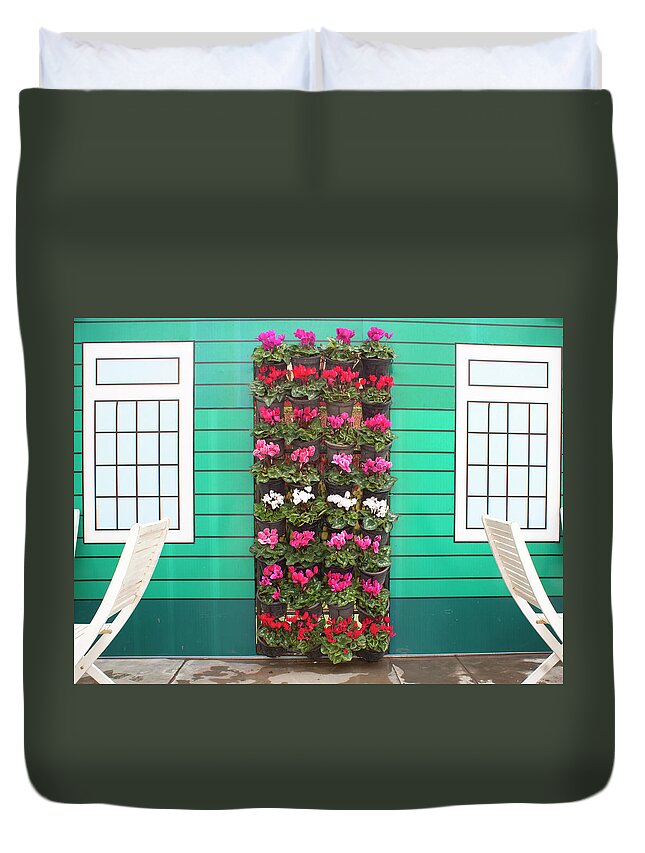 Grass Duvet Cover featuring the photograph Flower by Detshana