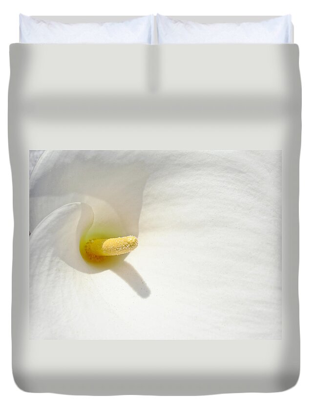 Calla Lilly Duvet Cover featuring the photograph Calla Lily - Abstract Nature Photography by Modern Abstract