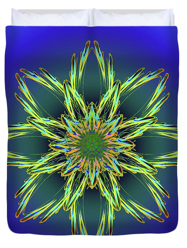 Art And Craft Duvet Cover featuring the digital art Flower Segments Creative Abstract Design by Raj Kamal