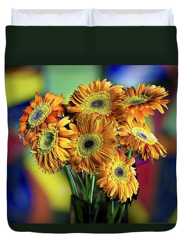 Flowers Duvet Cover featuring the photograph Flowers by Niels Nielsen