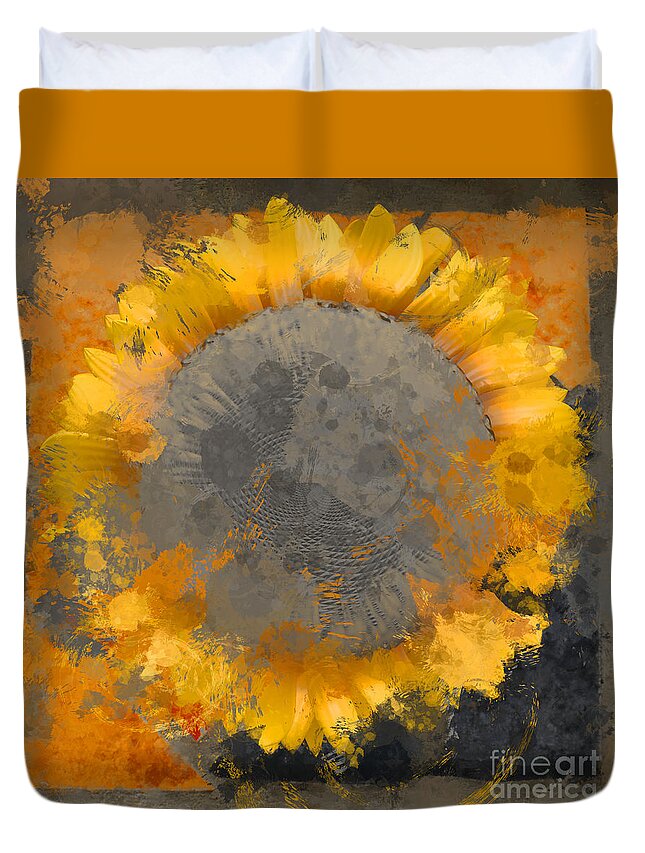 Flower Duvet Cover featuring the digital art Flowersun - 09279gmn22b3ba13a by Variance Collections