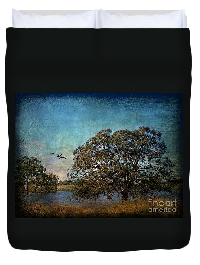 Trees Duvet Cover featuring the photograph Fly away ... by Chris Armytage