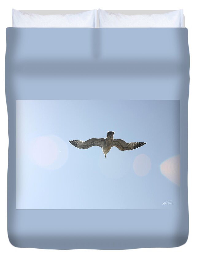 Flying Duvet Cover featuring the photograph Flying Free by Diana Haronis