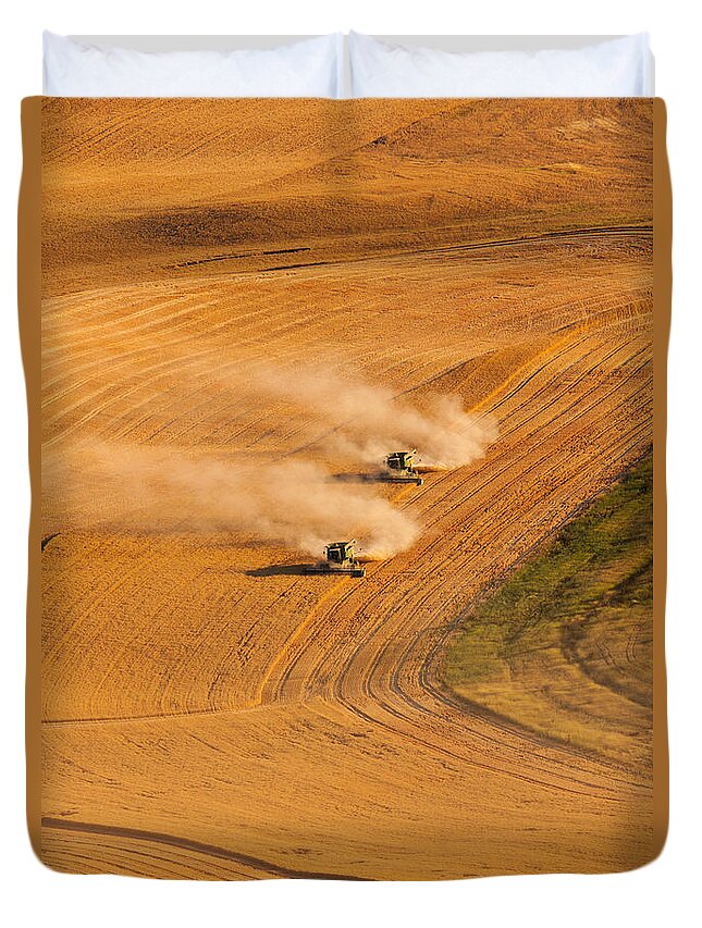 Harvest Duvet Cover featuring the photograph Following by Mary Jo Allen