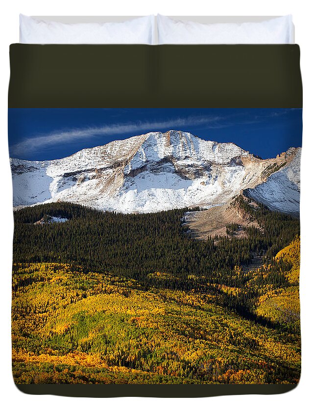Colorado Landscapes Duvet Cover featuring the photograph Foothills of Gold by Darren White