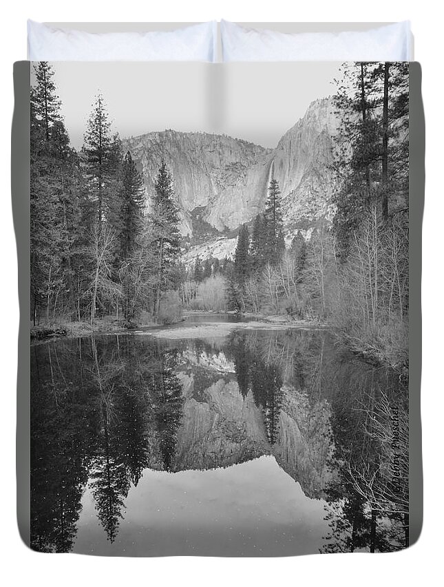 Black And White Duvet Cover featuring the photograph Footsteps of Ansel Adams by Debby Pueschel