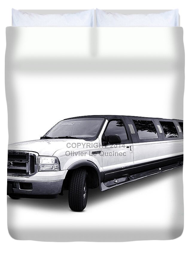 Ford Duvet Cover featuring the photograph Ford Excursion Stretched Limousine by Olivier Le Queinec