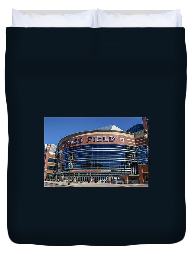 Ford Field Duvet Cover featuring the photograph Ford Field by John McGraw