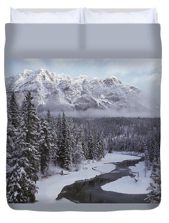 Flpa Duvet Cover featuring the photograph Forest Mt. Robson Provincial Park Bc by Mark Newman